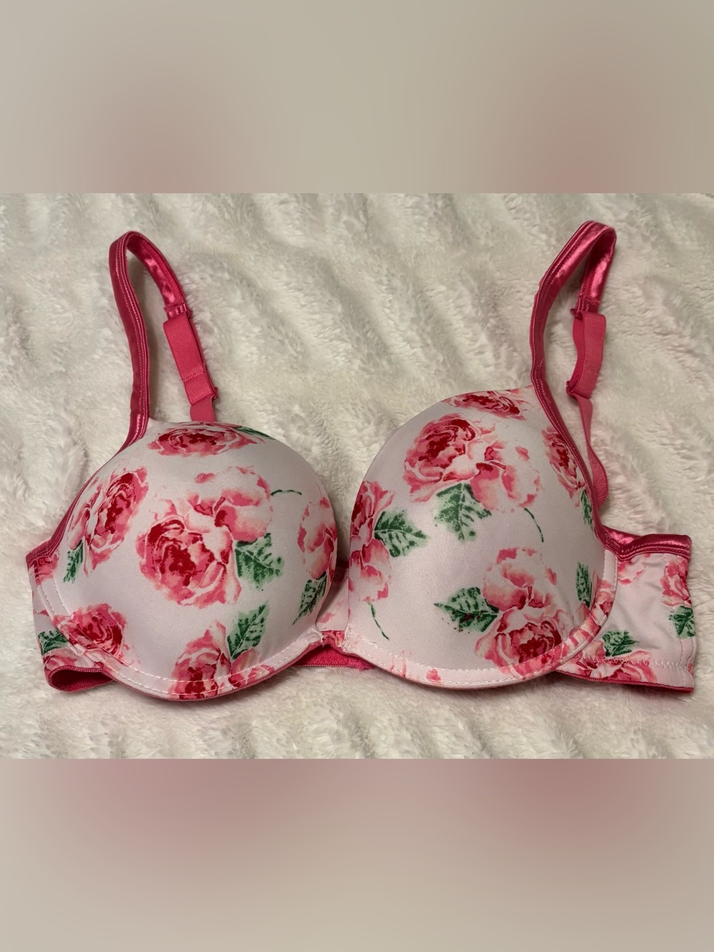 Floral Pink Push-Up Bra - Women Intimates